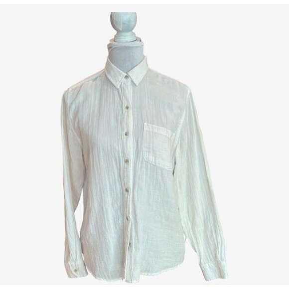 Universal thread gauze shirts button front XS blue white 2 shirts - Picture 3 of 4